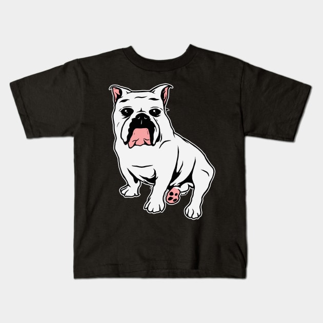 Bulldog Kids T-Shirt by phsycartwork